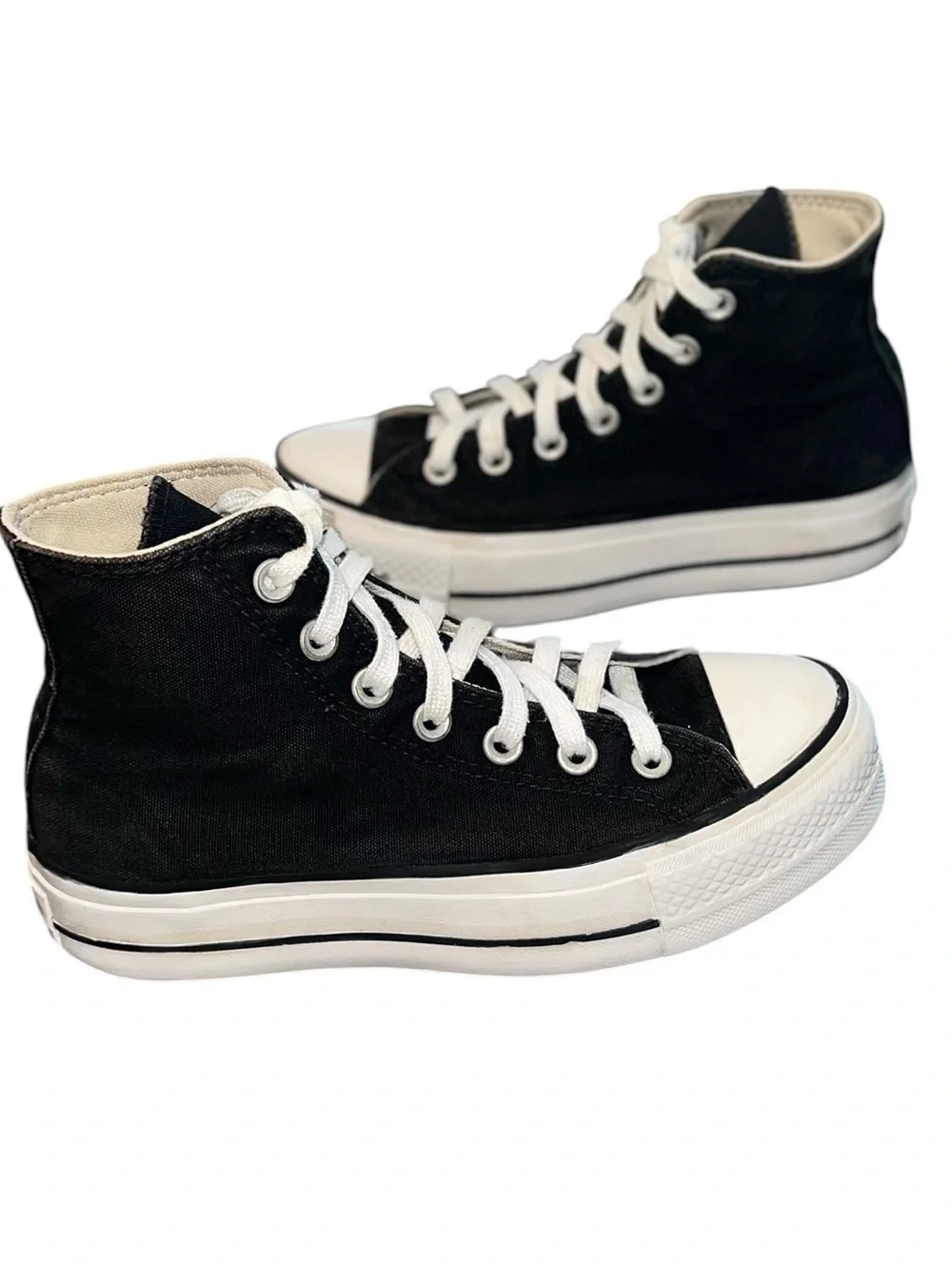 Converse Chuck Taylor All Star High Top Sneakers Black White Women’s Size 5.5 - Picture 4 of 8